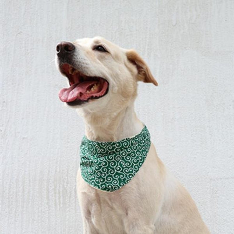 [AnnaNina] Pet-shaped triangle scarf shipped 24 hours, Tang grass green S-5L - Collars & Leashes - Cotton & Hemp Green