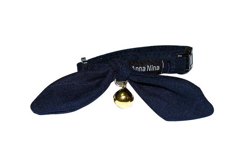 [AnnaNina] pet cat collar navy blue Kelly towel S~M - อื่นๆ - ผ้าฝ้าย/ผ้าลินิน 