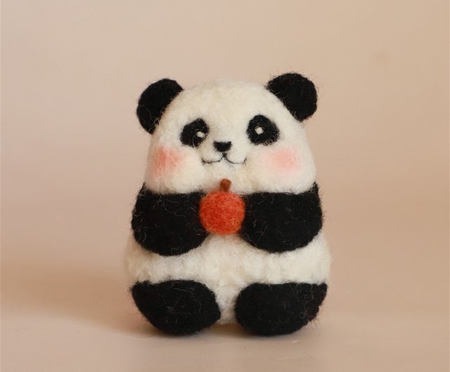 羊毛フェルト手作りクリスマスパンダ華花動物園かわいい漫画動物