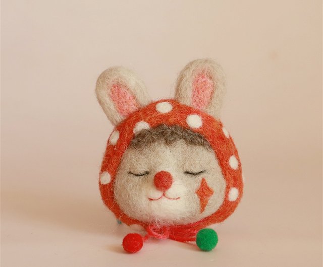 羊毛フェルト★クリスマスパンダキーホルダー 羊毛フェルト手作りクリスマスパンダ華花動物園かわいい漫画動物