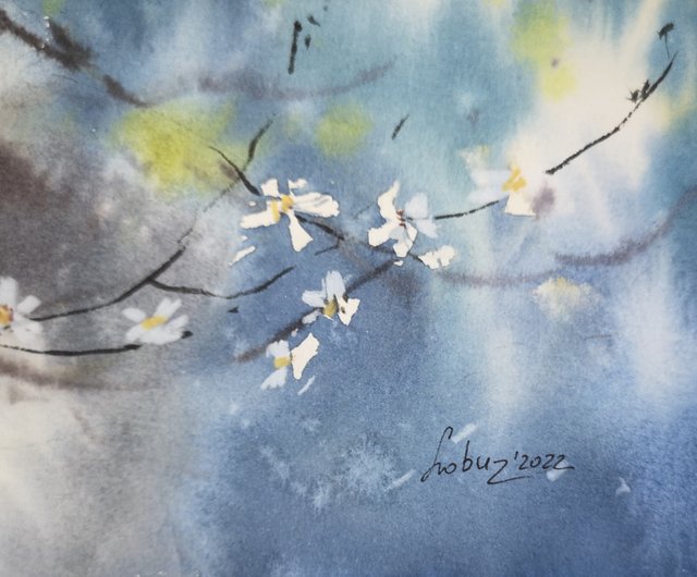水彩画（春の香り）