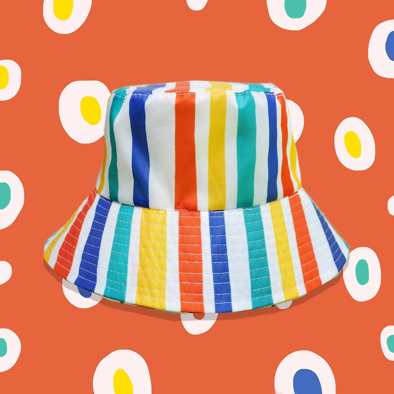 BUCKET HAT - STRIPES PATTERN - Hats & Caps - Other Materials White