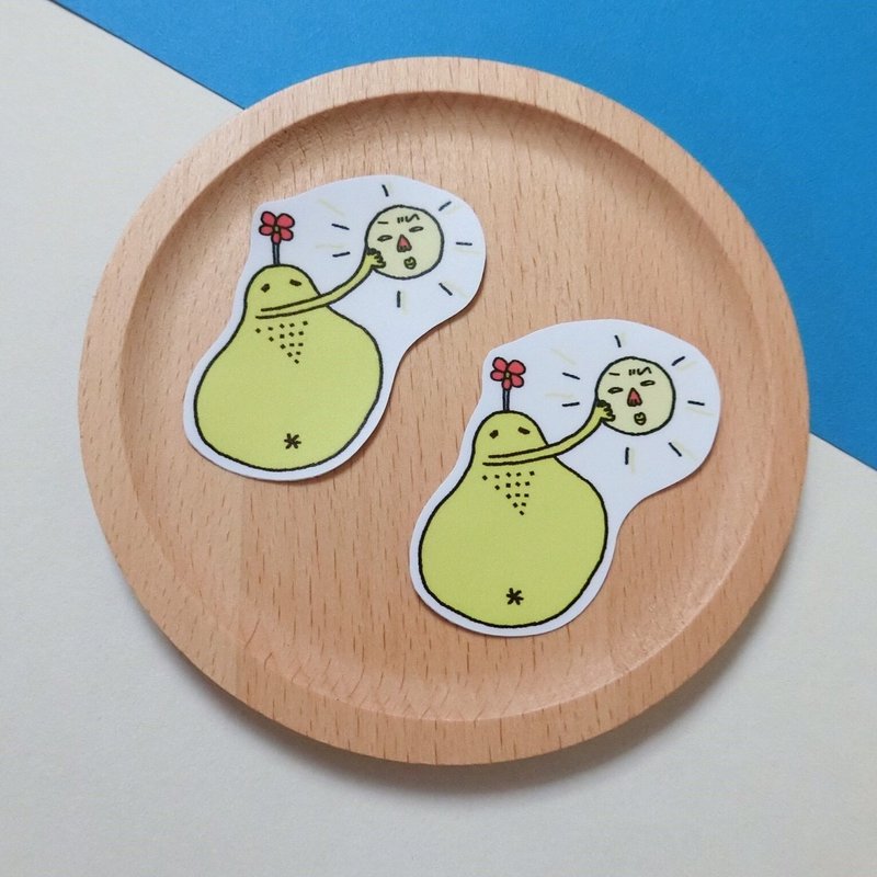 抓住太陽 / 小貼紙 - 貼紙 - 紙 黃色
