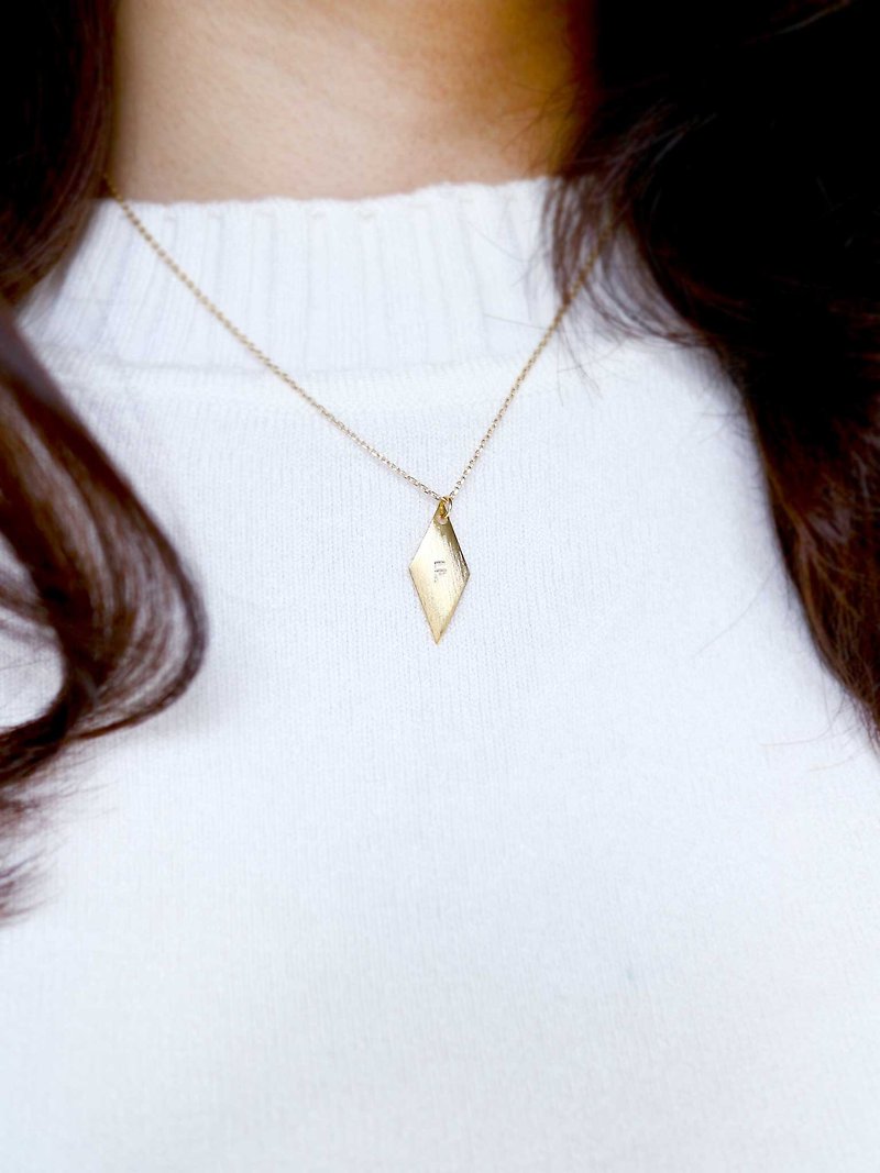 [Knock on the letter quietly assured] necklace / custom typing - Necklaces - Other Metals Gold