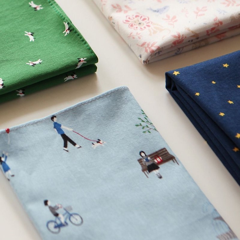 Dailylike Nordic Style Handkerchief 29 Park, E2D29717 - ผ้าเช็ดหน้า - ผ้าฝ้าย/ผ้าลินิน สีน้ำเงิน