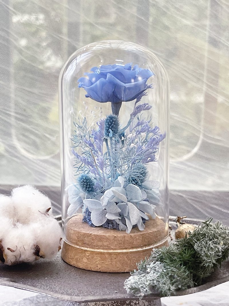 Rosemary Little Garden Glass Cover-COLORFUL Preserved Flower/Valentine's Day/Birthday/Graduation - ช่อดอกไม้แห้ง - พืช/ดอกไม้ หลากหลายสี