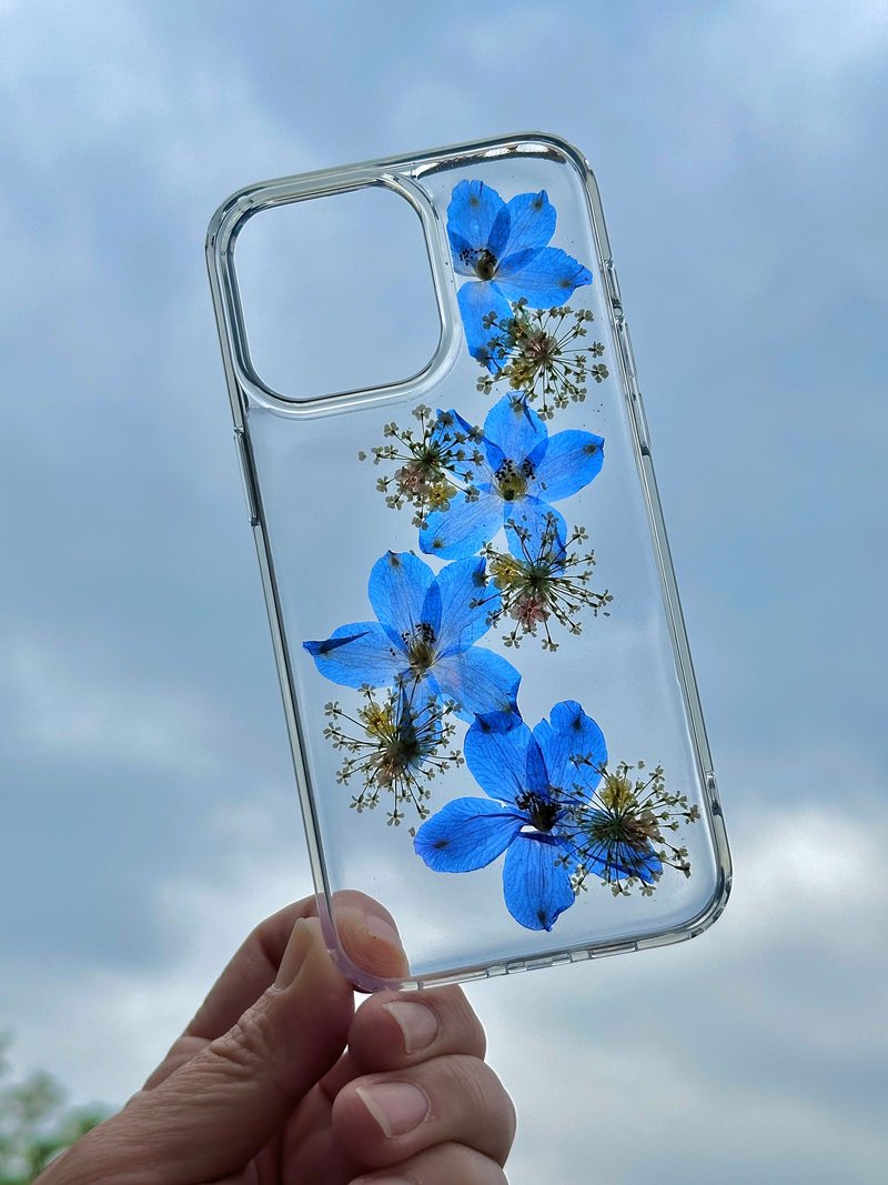 Hand embossed phone cover/delphinium - Phone Cases - Plastic 