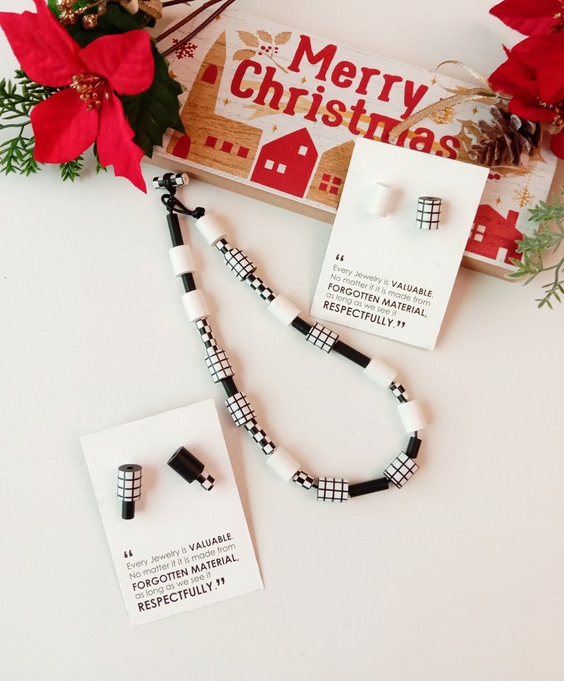 經典黑白色_CONNETTERE 短款項鍊_尺寸S 免運費 - 項鍊 - 紙 白色