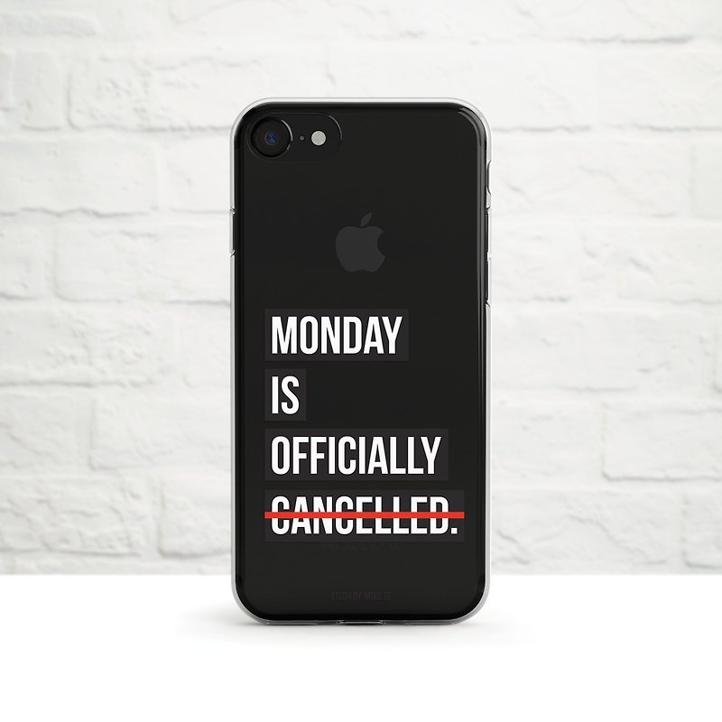 Monday Blue, Clear Soft Case, Clear Soft Case, iPhone series, Samsung - Phone Cases - Silicone Black
