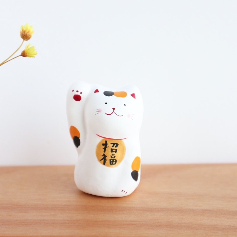 三毛猫　招き猫 - 擺飾/家飾品 - 紙 橘色