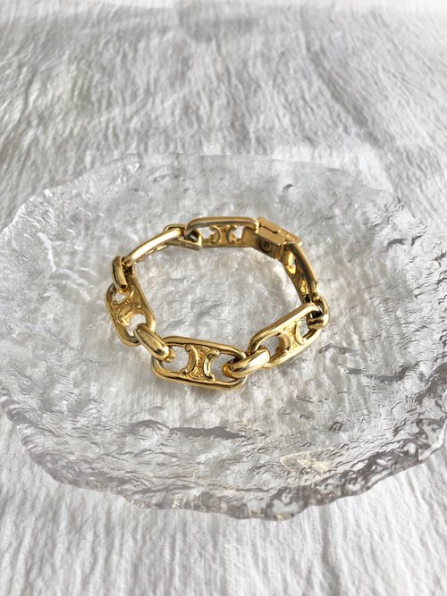 日本直送 名牌中古包 】CELINE セリーヌ ブレスレット ゴールド