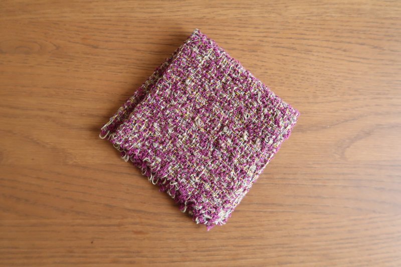 Handkerchief5　夢　linen cotton【gift】 - 手帕 - 棉．麻 紫色