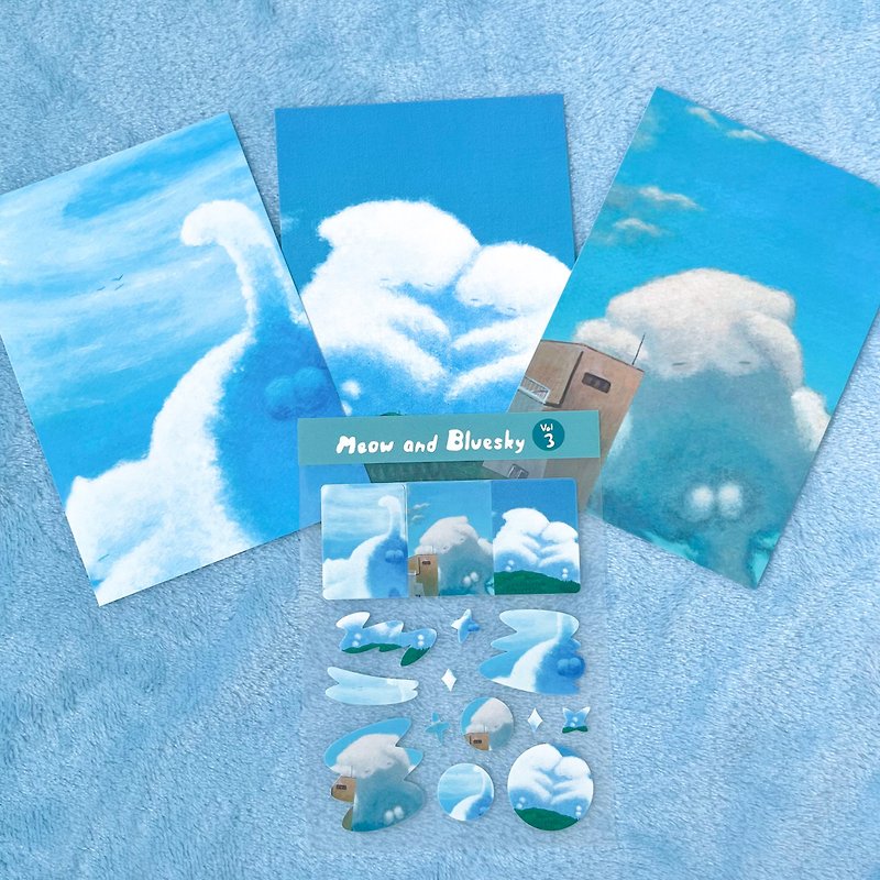 (Meow and Bluesky) Postcard Set Meow and Bluesky Collection 2 - Cards & Postcards - Paper 