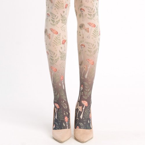 Grey butterfly tights - Virivee Tights - Unique tights designed