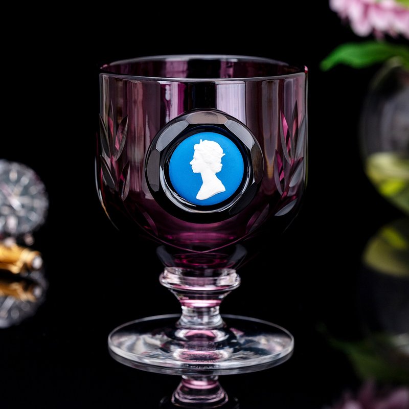 限量英國製Wedgwood 1977女王銀禧紀念 皇家手工水晶玻璃高腳酒杯 - 酒杯/酒器 - 玻璃 