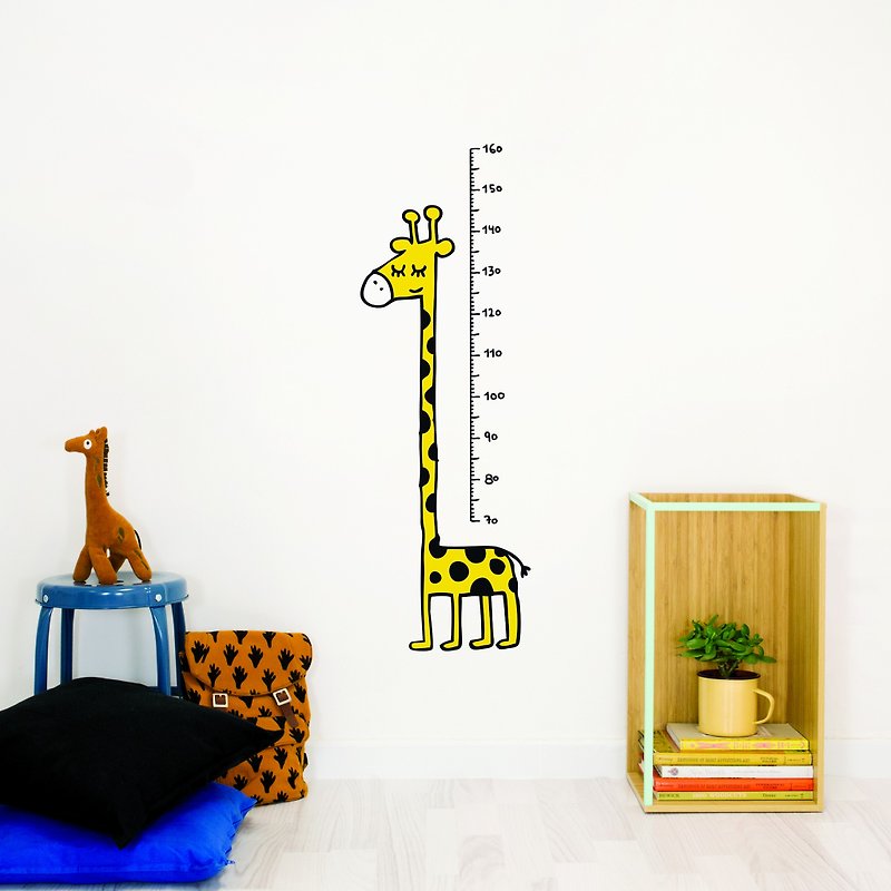 Hand drawn height chart wall sticker big giraffe - ตกแต่งผนัง - วัสดุอื่นๆ หลากหลายสี