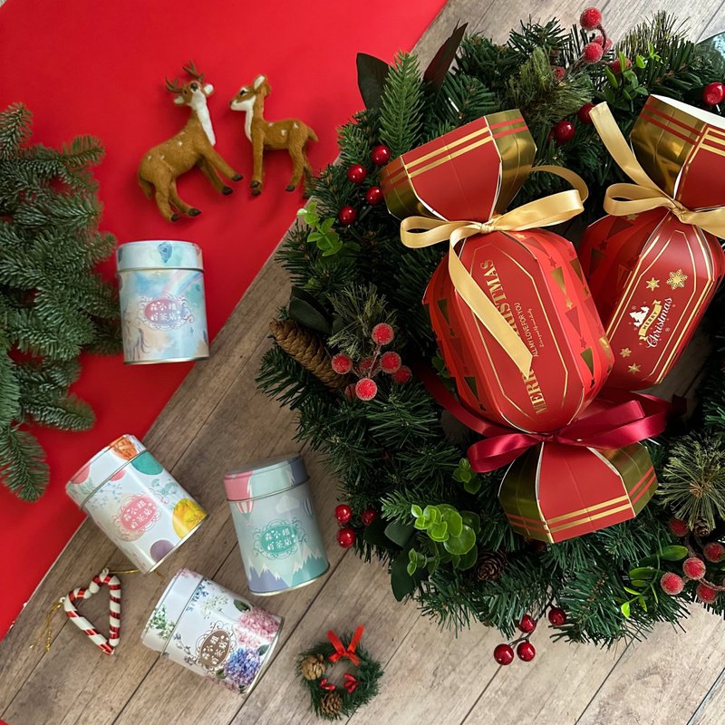 【聖誕禮物】德國果茶+結晶棒糖 ( 升級糖果禮物包裝 - 茶葉/茶包 - 新鮮食材 
