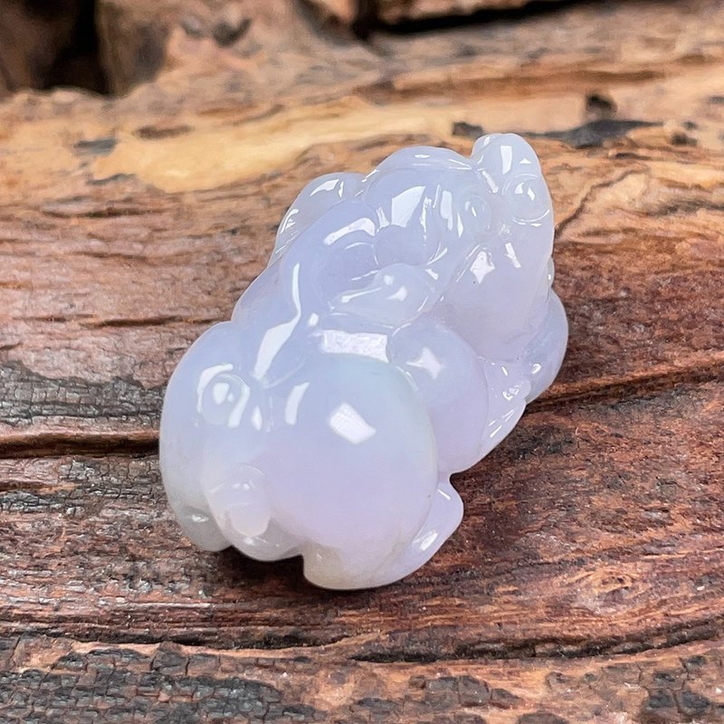 冰糯藍翡翠貔貅 | 天然緬甸玉翡翠A貨 | 送禮 - 其他 - 玉石 白色