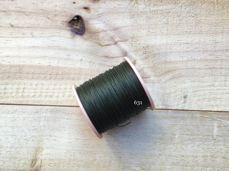 South American system hand sewn wax line [# 631 army green] 0.65mm 30 meters 48 color selection wax line hand stitch round wax line leather tools handmade leather leather accessories leather DIY leatherism - เย็บปัก/ถักทอ/ใยขนแกะ - ผ้าฝ้าย/ผ้าลินิน สีเขียว