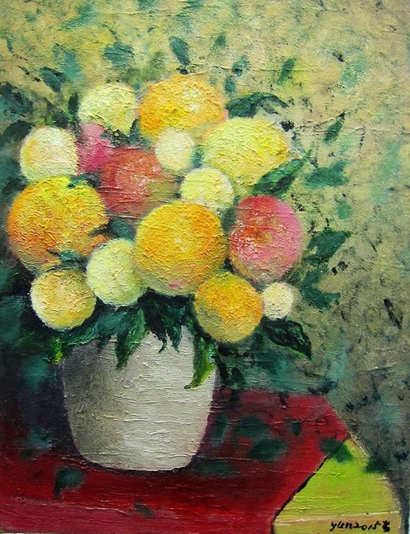 Jiang Yan oil painting creation (sold out) - โปสเตอร์ - สี สีเหลือง