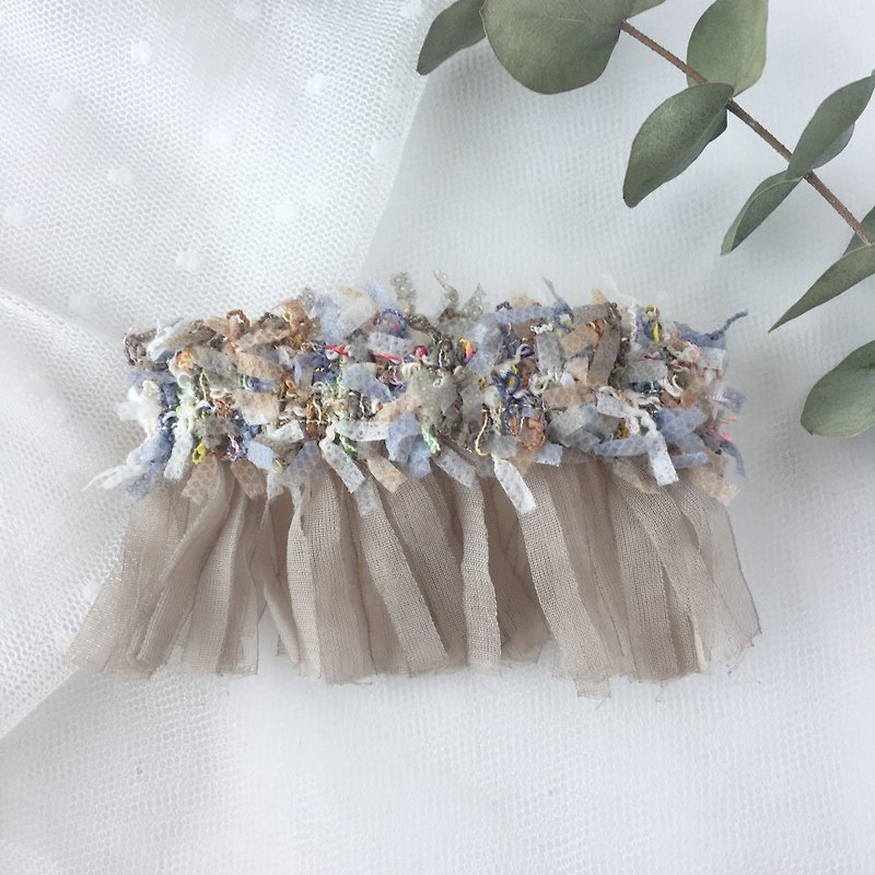 fluffy barrette gray - Hair Accessories - Other Materials Multicolor