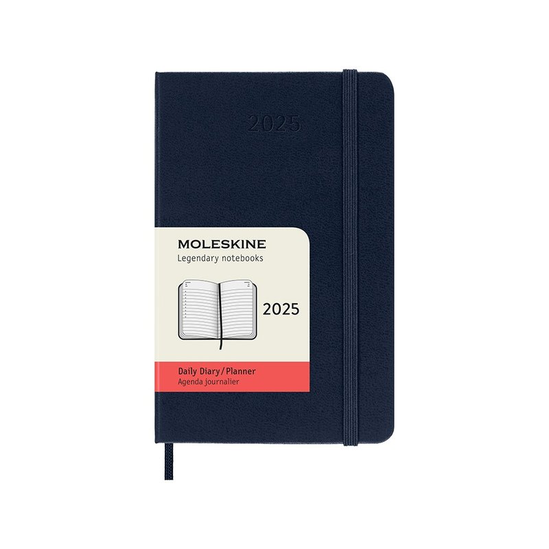 MOLESKINE 2025 Diary 12M Hard Case-Pocket Sapphire Blue Hot Stamping Service - สมุดบันทึก/สมุดปฏิทิน - กระดาษ สีน้ำเงิน