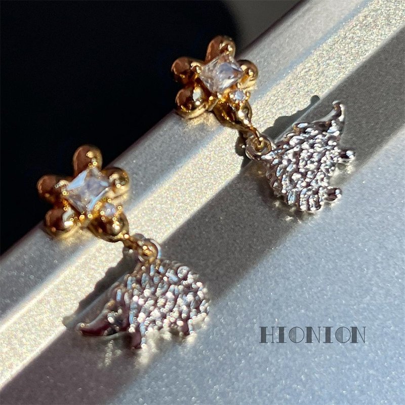 Hi Onion原創 刺蝟的優雅 小眾設計銀針鋯石超閃個性耳夾百搭 - 耳環/耳夾/耳骨夾 - 其他材質 