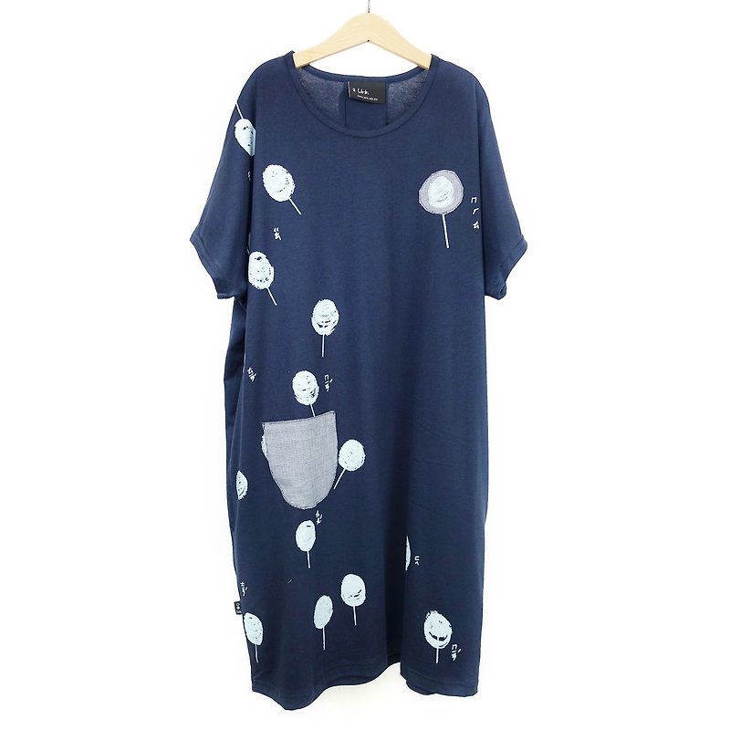 Marshmallow / pocket dress - One Piece Dresses - Cotton & Hemp Blue
