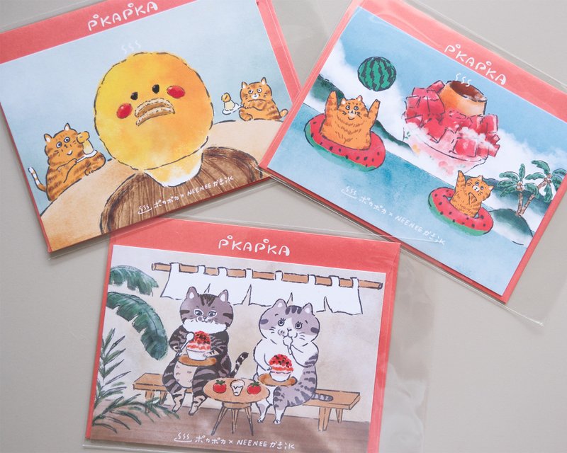 【POKAPOKA×NEENE】夏のかき氷ポストカードセット かき氷ポストカード - はがき・メッセージカード - 紙 多色