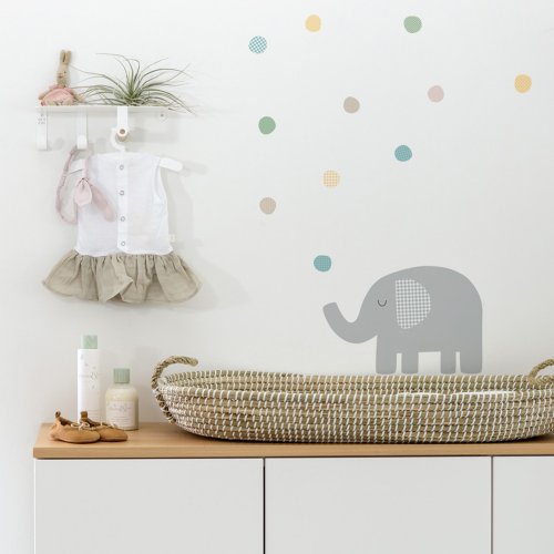 Spanish Tresxics Elephant Blowing Bubbles Wall Sticker (Color)