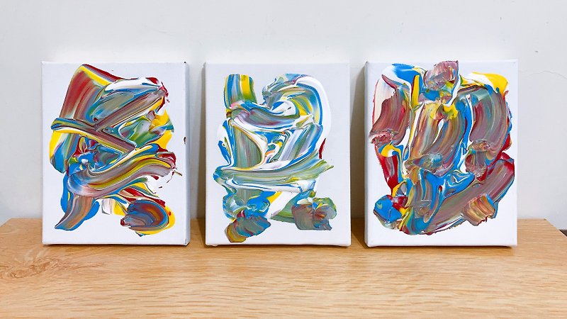 CHAOS / frameless painting / 14x17.5cm [mini] - Posters - Acrylic Multicolor