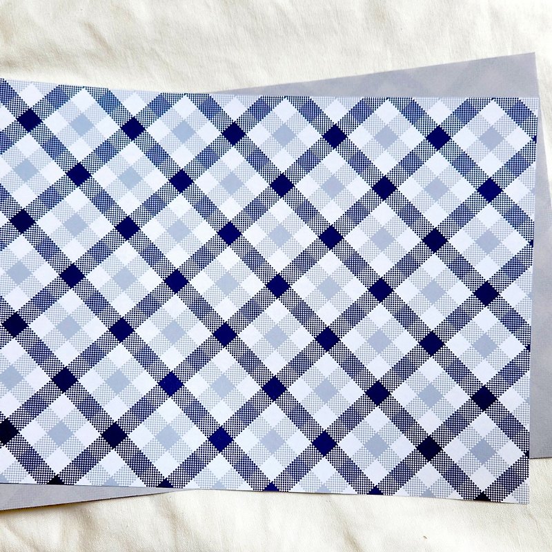 Tartan checkered Gray 50sheets Design Paper (honne market) - Gift Wrapping & Boxes - Paper Multicolor