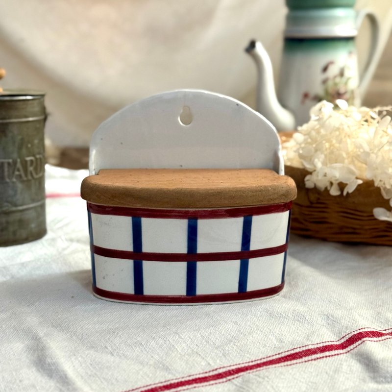 * 50836-絕稀法國 HBCM BÉARN 系列壁掛儲物罐 - 調味罐/醬料罐 - 瓷 銀色