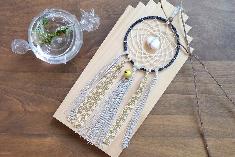 Handmade Dreamcatcher  with aroma stone in Japanese style  - Items for Display - Cotton & Hemp Blue