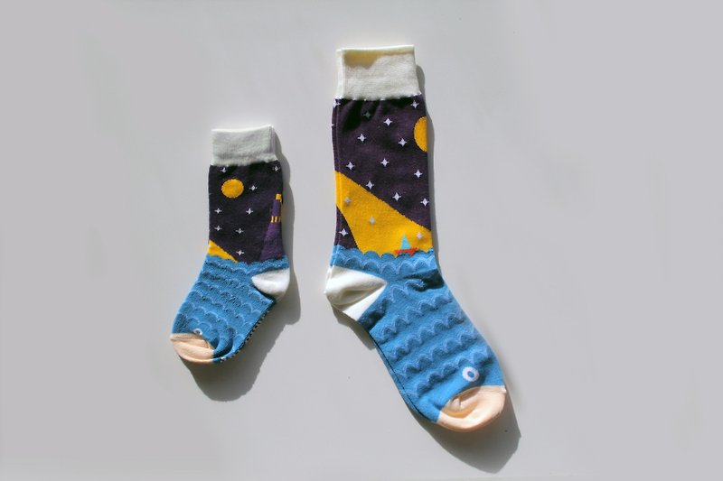 ▲ my boat my sea ▲ COMME MOI parent-child socks series (a pair of feet socks + a pair of feet socks): 500 gifts - Kids' Shoes - Cotton & Hemp Multicolor