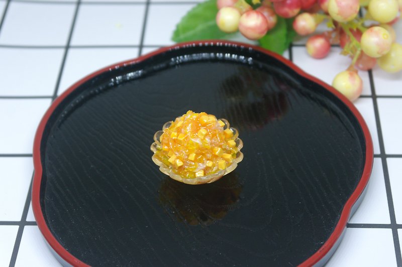 >>黏土系列 -滿滿的芒果刨冰- =>磁鐵系列   #冰箱磁鐵 #黑板磁鐵 - 磁鐵 - 黏土 橘色