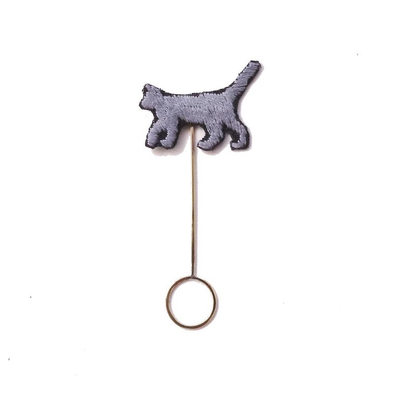 Hand-embroidered metal ring ring bookmark-cat (customized color) - Bookmarks - Thread 