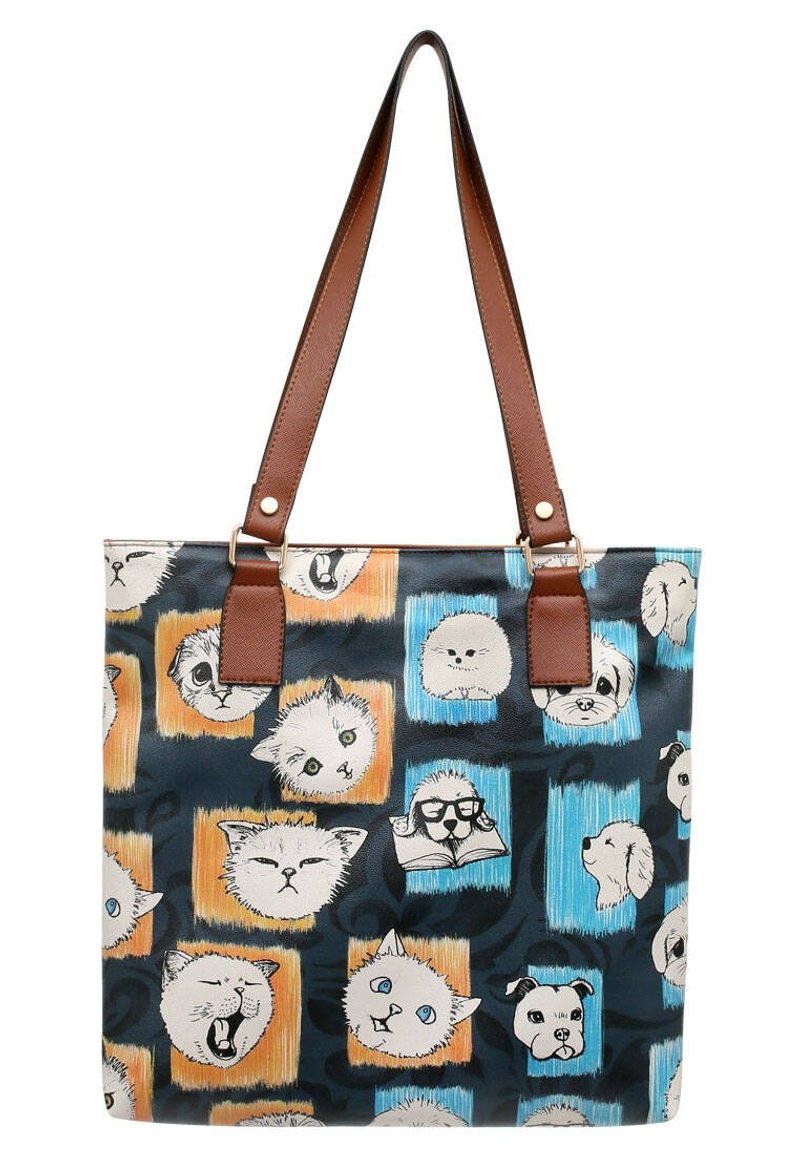 Multi Pocket Shoulder Bag - Cats And Dogs Choose Your Side - กระเป๋าแมสเซนเจอร์ - ไฟเบอร์อื่นๆ หลากหลายสี