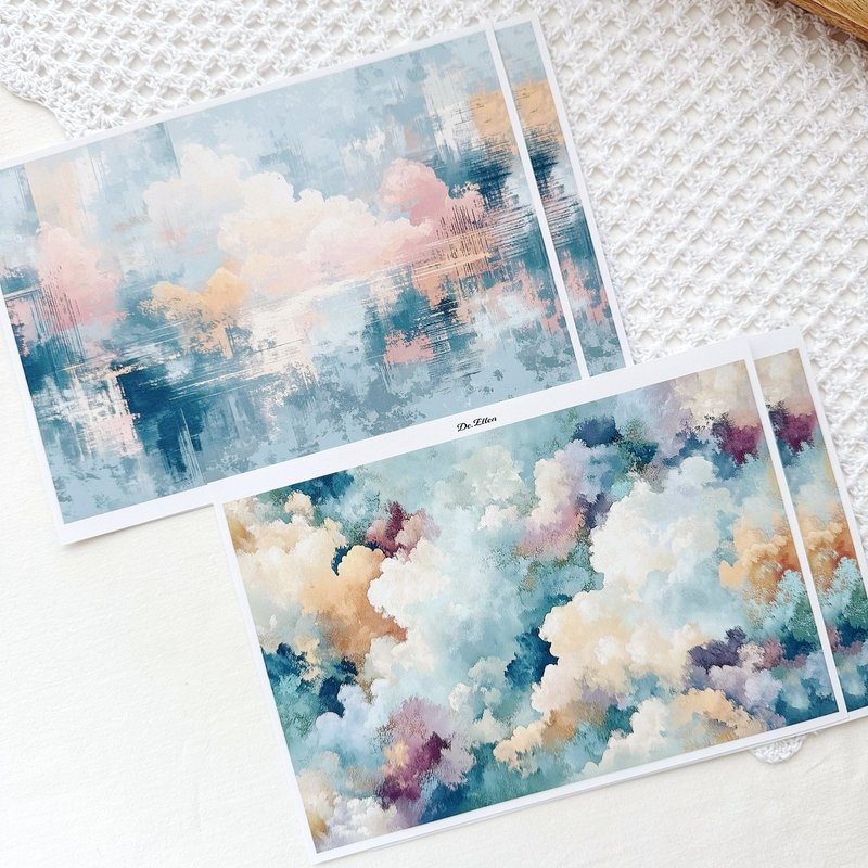 Z337 - Pastel Cloud background - 貼紙 - 紙 