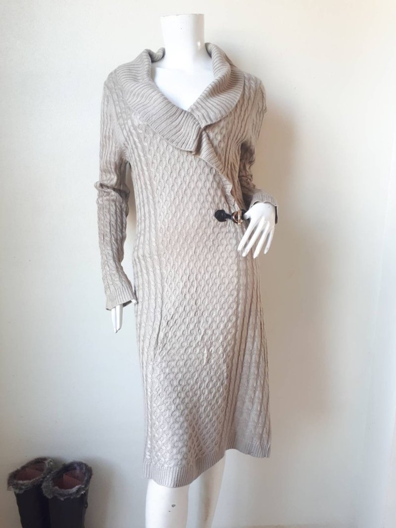 Vintage Knit Dress Calvin klein Pullover Size P - ชุดเดรส - เส้นใยสังเคราะห์ 