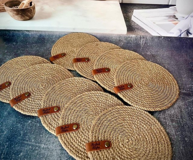 コースターセット ジュートコースター ラウンドプレースマット ガラス