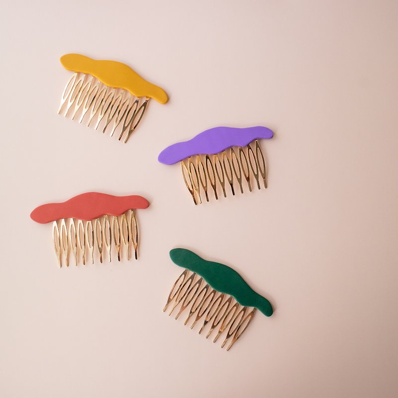 enogu -herbal tea- comb type-b - Hair Accessories - Plastic Red