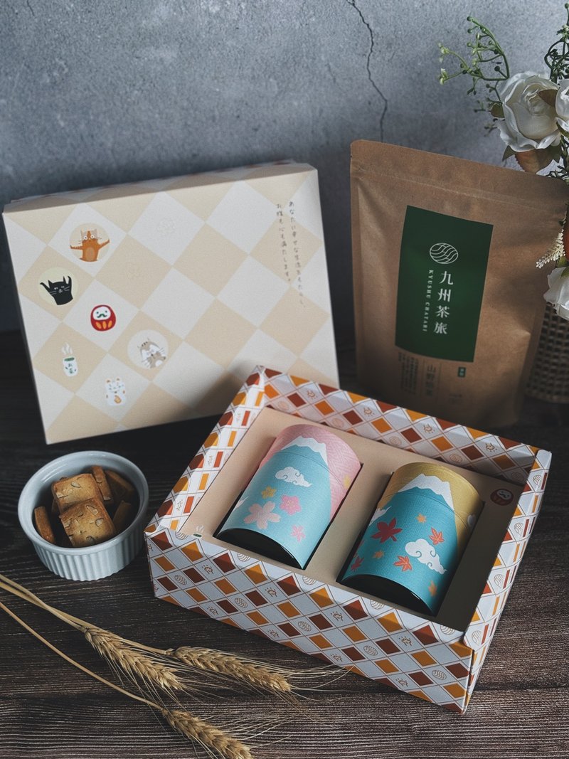 [Shou Scone x Kyushu Tea Travel] Japanese tea fruit gift box/Japanese roasted tea/handmade biscuits - Handmade Cookies - Fresh Ingredients 