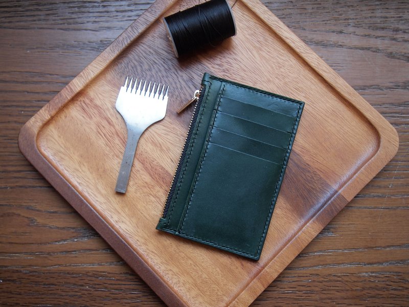 GEAR Hand-stitched Leather Multifunction Card Holder-Green - Wallets - Genuine Leather Green