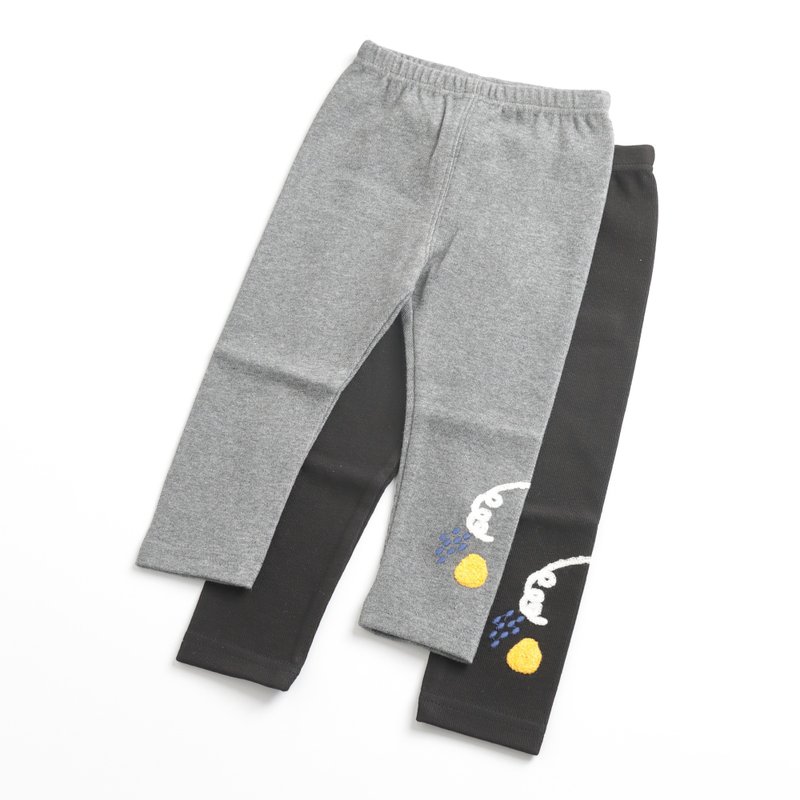 BIR children's clothing | Knitted embroidered underpants 80-120cm (black/dark gray) - กางเกง - ผ้าฝ้าย/ผ้าลินิน หลากหลายสี