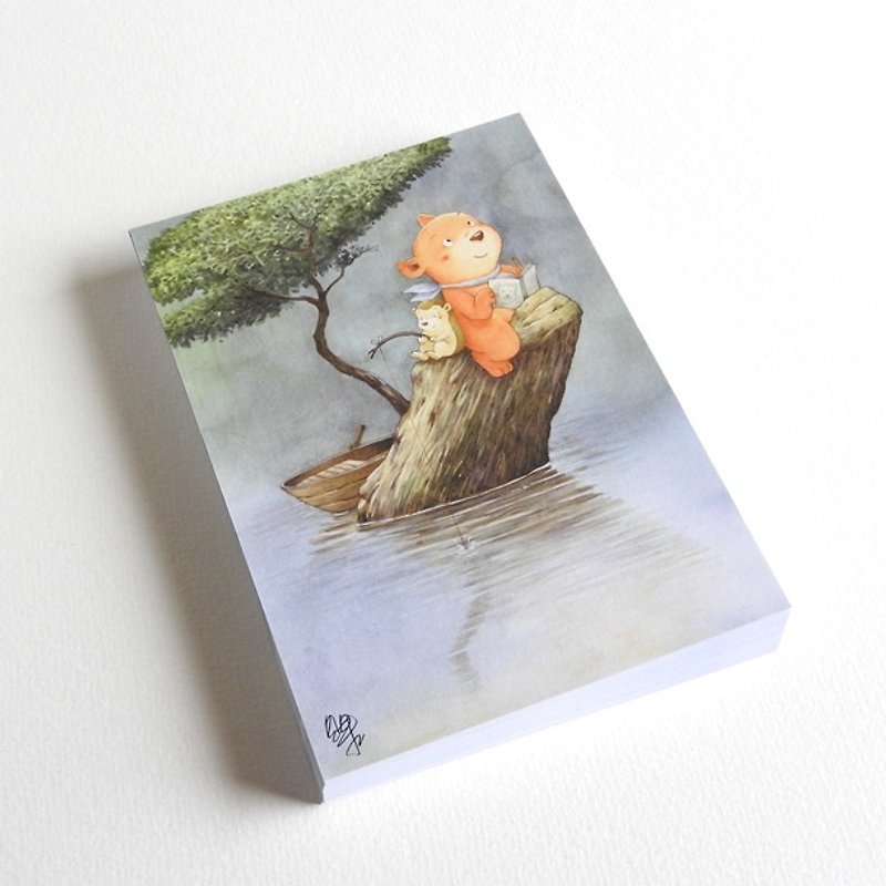 Bagel Illustration Postcard - Moonlight River - Cards & Postcards - Paper Green