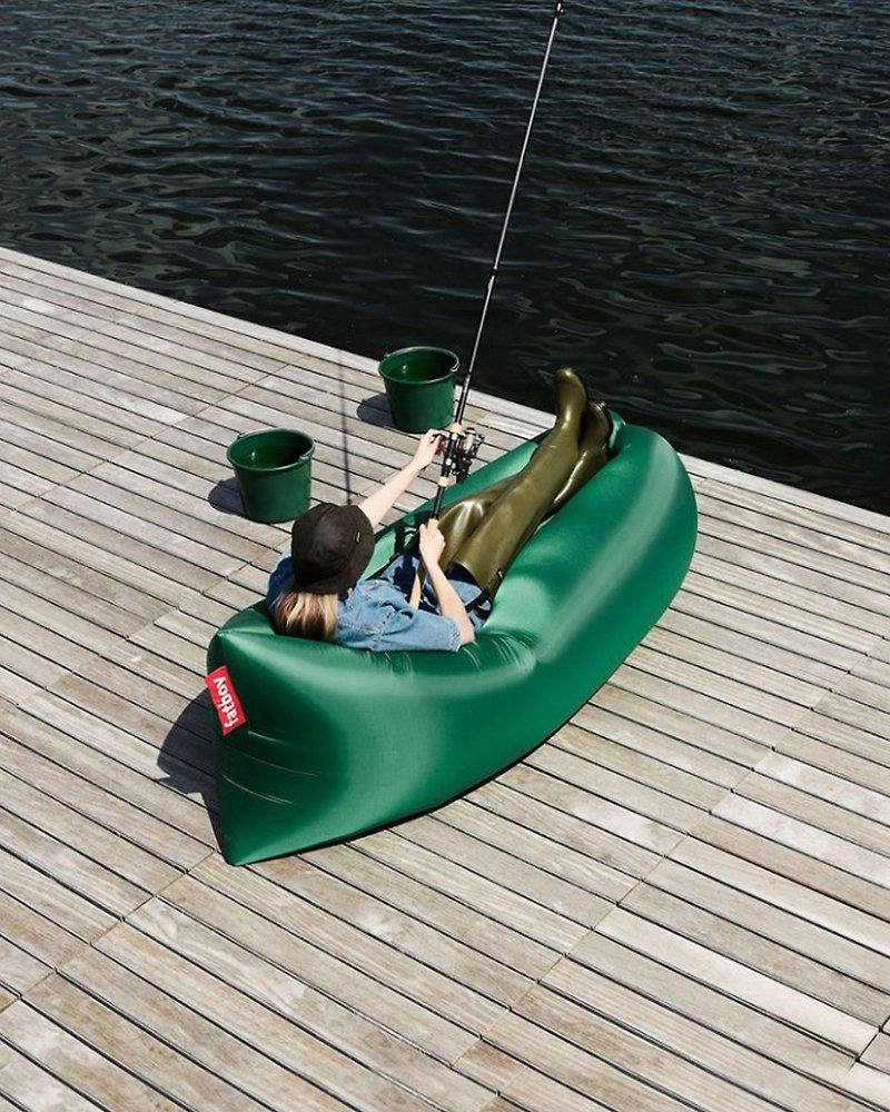 防水材質 椅子/沙發 綠色 - FATBOY綠色充氣躺椅/荷蘭第一品牌/免打氣機/室內/室外/露營