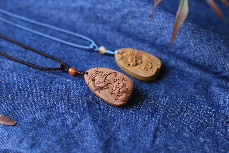 壹染指香品 | 龍鳳信物 婚禮吊墜 | 天然和合香 | 清賞雅玩 愉悅 - 頸鏈 - 植物．花 