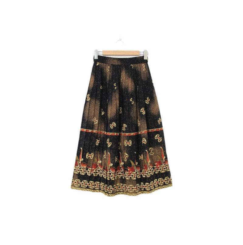 Back to Green-復古長裙 古典巴洛克 馬銜鐵M-09//vintage skirt - 裙子/長裙 - 棉．麻 