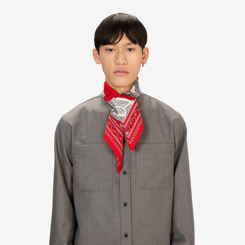 【INOUI EDITIONS】LOUVRE 純棉方巾65 - 紅 - 圍巾/披肩 - 羊毛 紅色